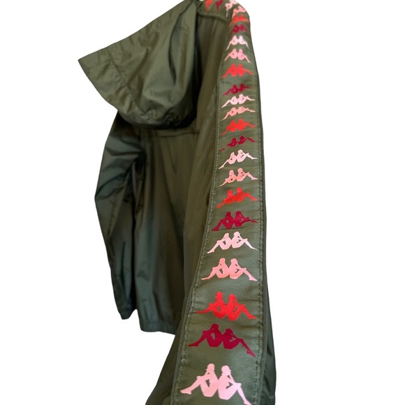 Kappa Mens Hooded Banda Dawson Windbreaker Jacket Green Pink Sz Medium - Picture 10 of 16